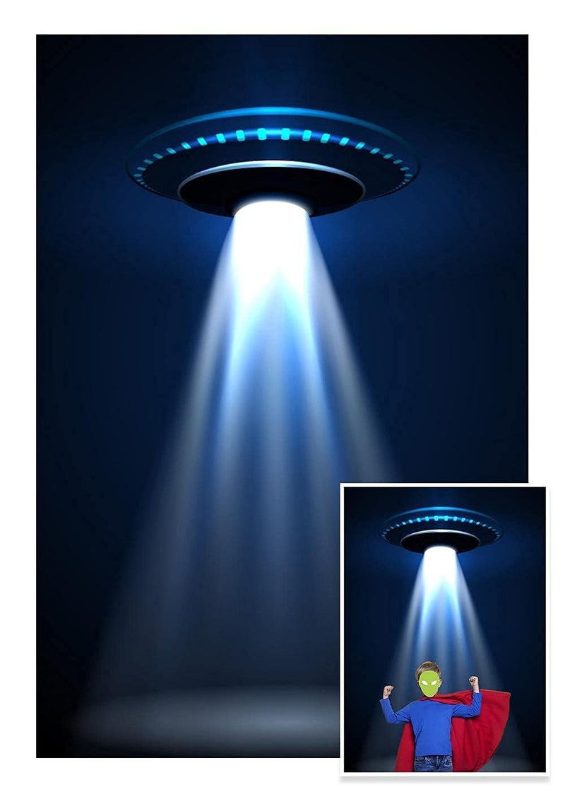 AOFOTO 3x5ft UFO Backdrop Flying Saucer Photography Background Science Fiction Alien Invasion Spacecraft Kid Boy Child Artistic Portrait Photo Shoot Studio Props Video Drop Vinyl Wallpaper Drape - Image 1